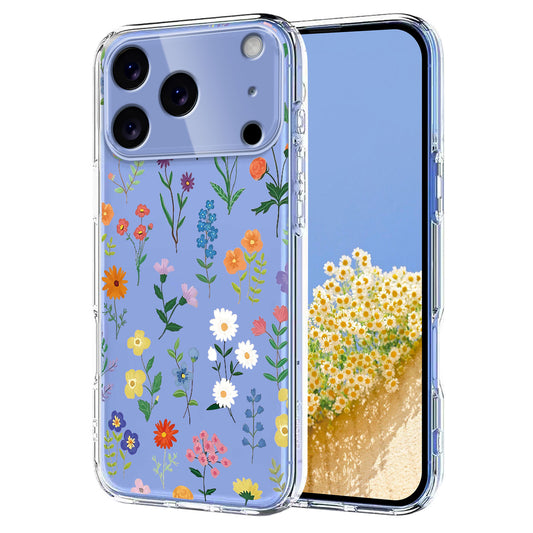 For iPhone 17 Pro Max Case Butterfly Floral Pattern Printing TPU Phone Back Cover - Daisies