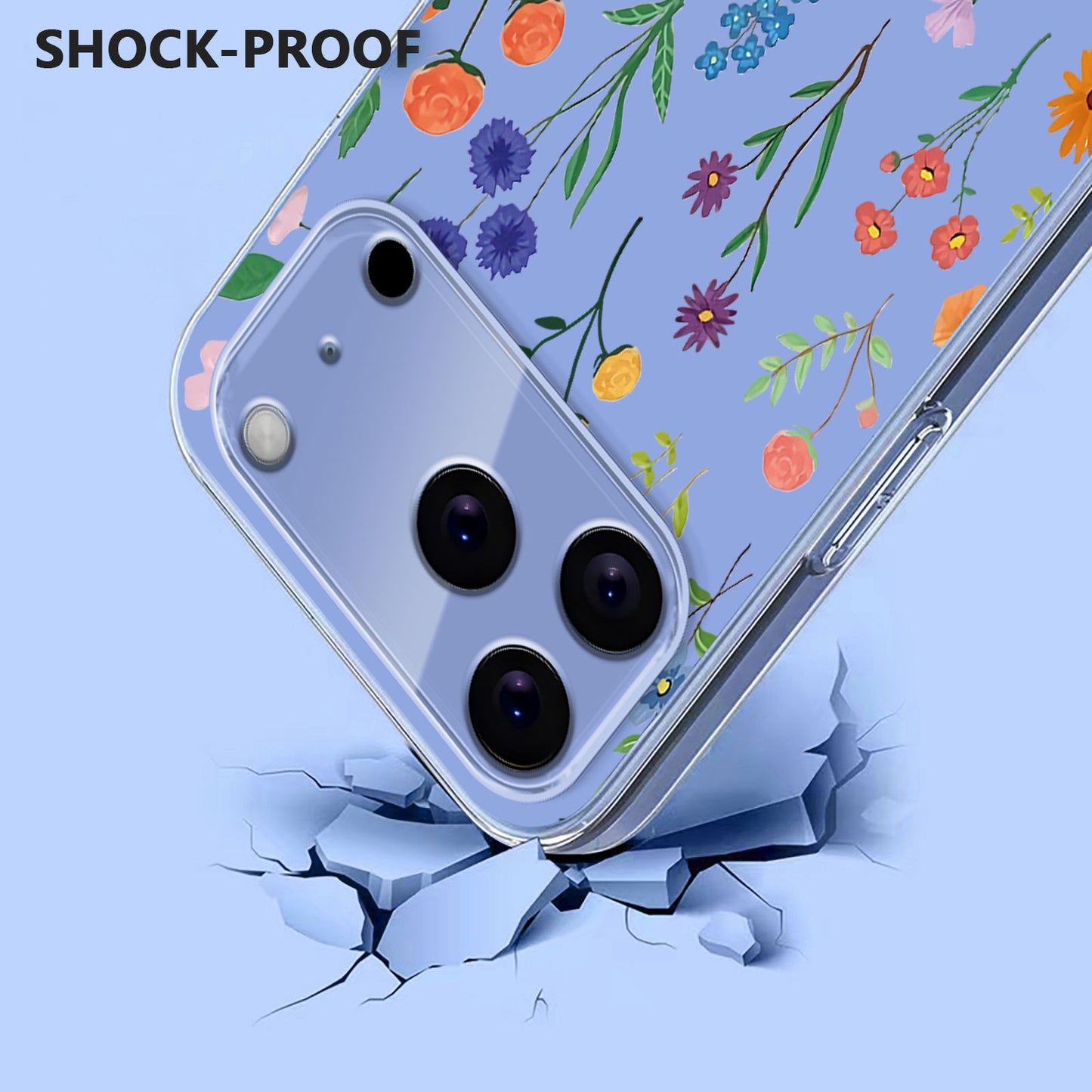 For iPhone 17 Pro Max Case Butterfly Floral Pattern Printing TPU Phone Back Cover - Daisies