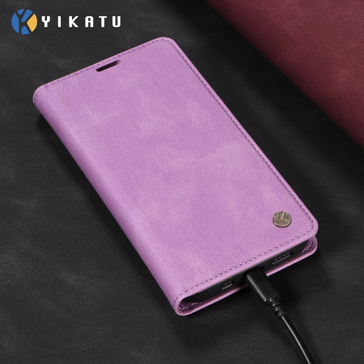 For Oppo Reno14 Pro 5G (China) / Oppo Reno14 Pro 5G (Global) Leather Cover YIKATU YK-004 Skin-Touch Wallet Phone Cases - Purple