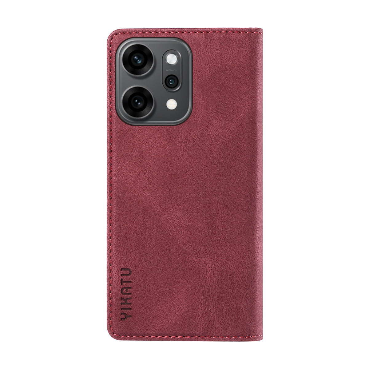 For Oppo Reno14 Pro 5G (China) / Oppo Reno14 Pro 5G (Global) Leather Cover YIKATU YK-004 Skin-Touch Wallet Phone Cases - Wine Red