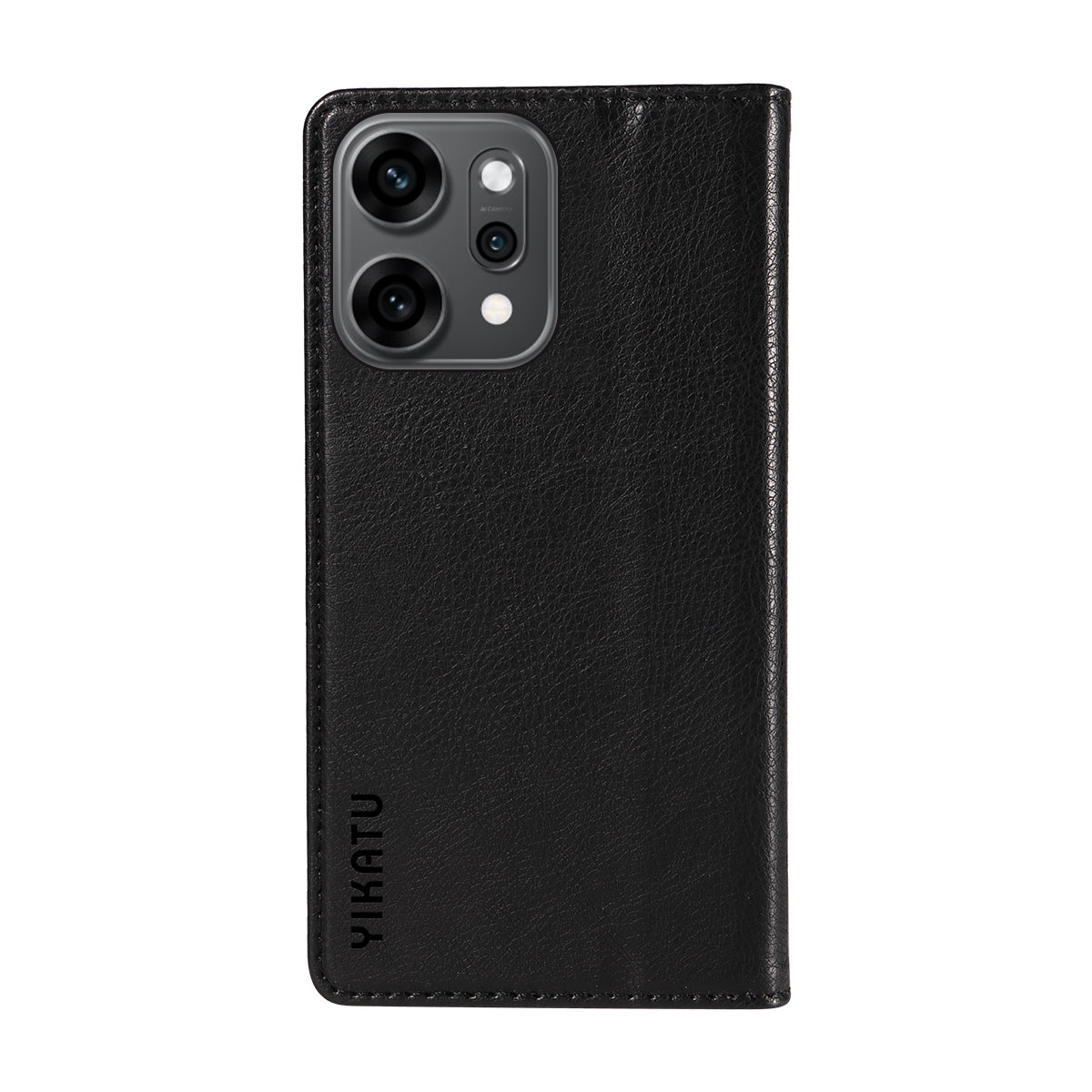 For Oppo Reno14 Pro 5G (China) / Oppo Reno14 Pro 5G (Global) Wallet Case YIKATU YK-006 Magnetic Closure Leather Phone Cover Litchi Texture - Black