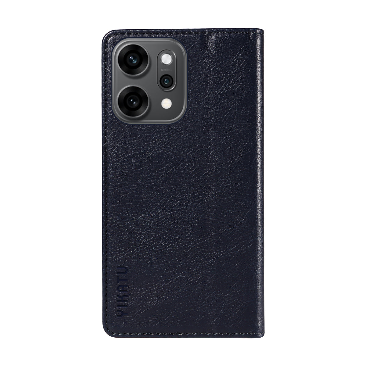 For Oppo Reno14 Pro 5G (China) / Oppo Reno14 Pro 5G (Global) Wallet Case YIKATU YK-006 Magnetic Closure Leather Phone Cover Litchi Texture - Navy Blue