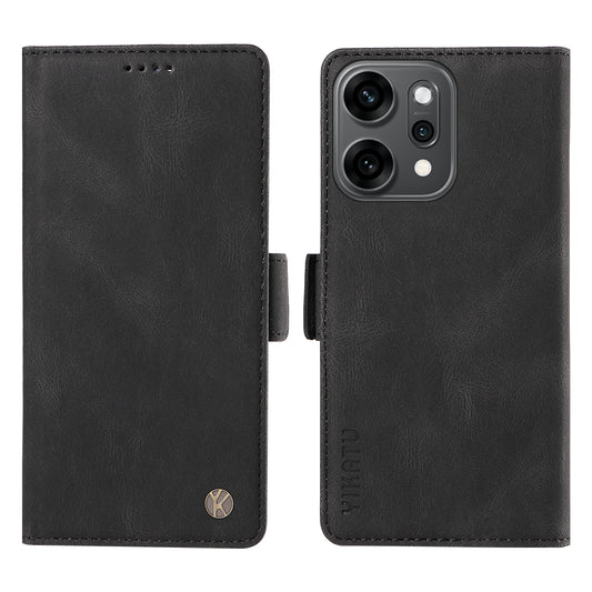 For Oppo Reno14 Pro 5G (China) / Oppo Reno14 Pro 5G (Global) Leather Case YIKATU YK-005 Skin-touch Feeling Wallet Phone Cover - Black