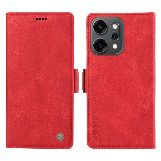 For Oppo Reno14 Pro 5G (China) / Oppo Reno14 Pro 5G (Global) Leather Case YIKATU YK-005 Skin-touch Feeling Wallet Phone Cover - Red