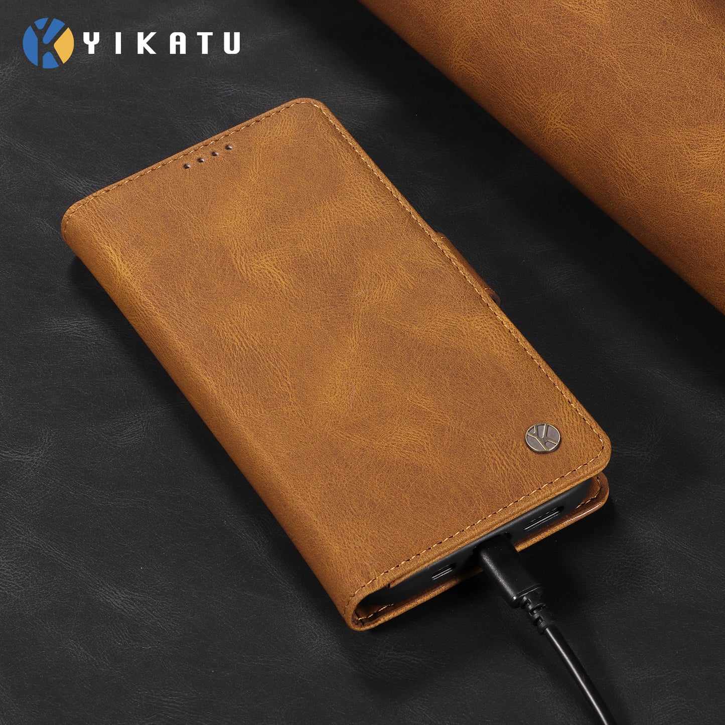 For Oppo Reno14 Pro 5G (China) / Oppo Reno14 Pro 5G (Global) Leather Case YIKATU YK-005 Skin-touch Feeling Wallet Phone Cover - Brown
