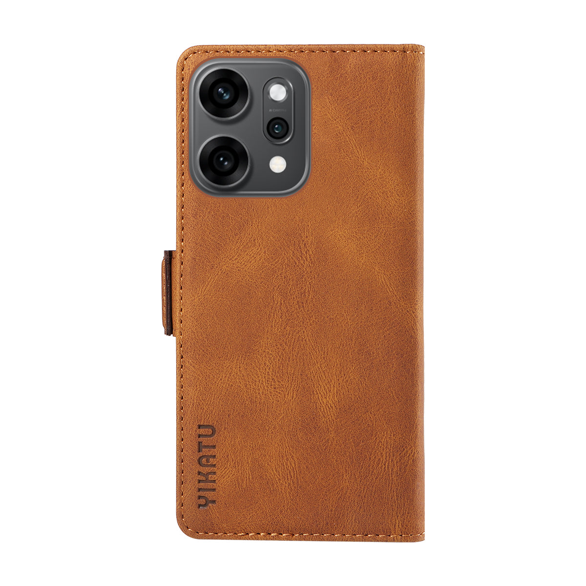 For Oppo Reno14 Pro 5G (China) / Oppo Reno14 Pro 5G (Global) Leather Case YIKATU YK-005 Skin-touch Feeling Wallet Phone Cover - Brown