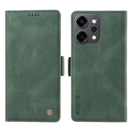 For Oppo Reno14 Pro 5G (China) / Oppo Reno14 Pro 5G (Global) Leather Case YIKATU YK-005 Skin-touch Feeling Wallet Phone Cover - Green