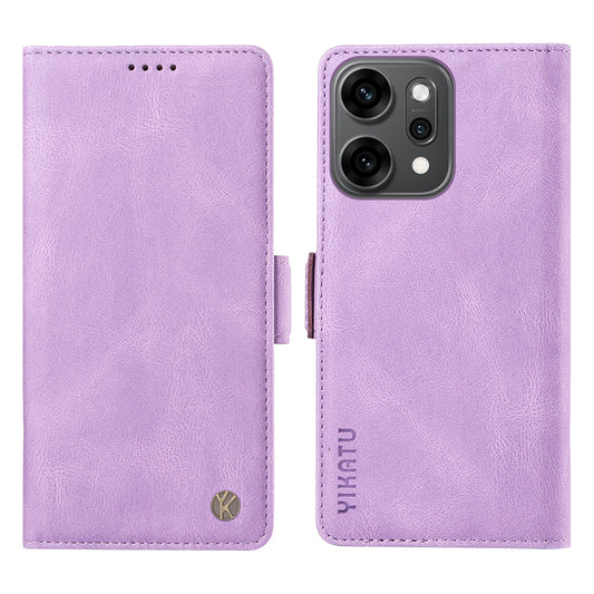 For Oppo Reno14 Pro 5G (China) / Oppo Reno14 Pro 5G (Global) Leather Case YIKATU YK-005 Skin-touch Feeling Wallet Phone Cover - Purple