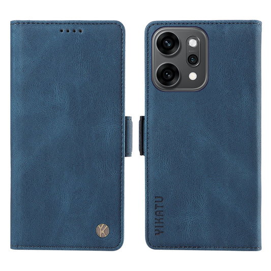 For Oppo Reno14 Pro 5G (China) / Oppo Reno14 Pro 5G (Global) Leather Case YIKATU YK-005 Skin-touch Feeling Wallet Phone Cover - Blue