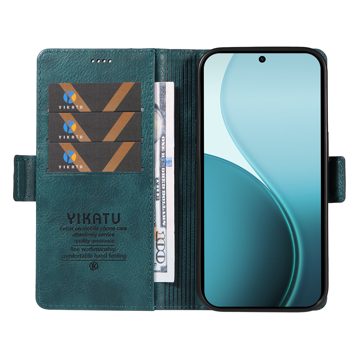 For Oppo Reno14 Pro 5G (China) / Oppo Reno14 Pro 5G (Global) Case YIKATU YK-007 Litchi Texture PU Leather Wallet Phone Cover - Blue
