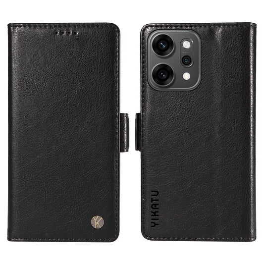 For Oppo Reno14 Pro 5G (China) / Oppo Reno14 Pro 5G (Global) Case YIKATU YK-007 Litchi Texture PU Leather Wallet Phone Cover - Black