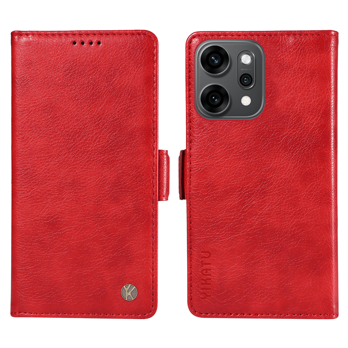 For Oppo Reno14 Pro 5G (China) / Oppo Reno14 Pro 5G (Global) Case YIKATU YK-007 Litchi Texture PU Leather Wallet Phone Cover - Red