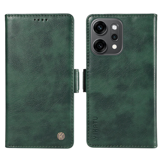 For Oppo Reno14 Pro 5G (China) / Oppo Reno14 Pro 5G (Global) Case YIKATU YK-007 Litchi Texture PU Leather Wallet Phone Cover - Green
