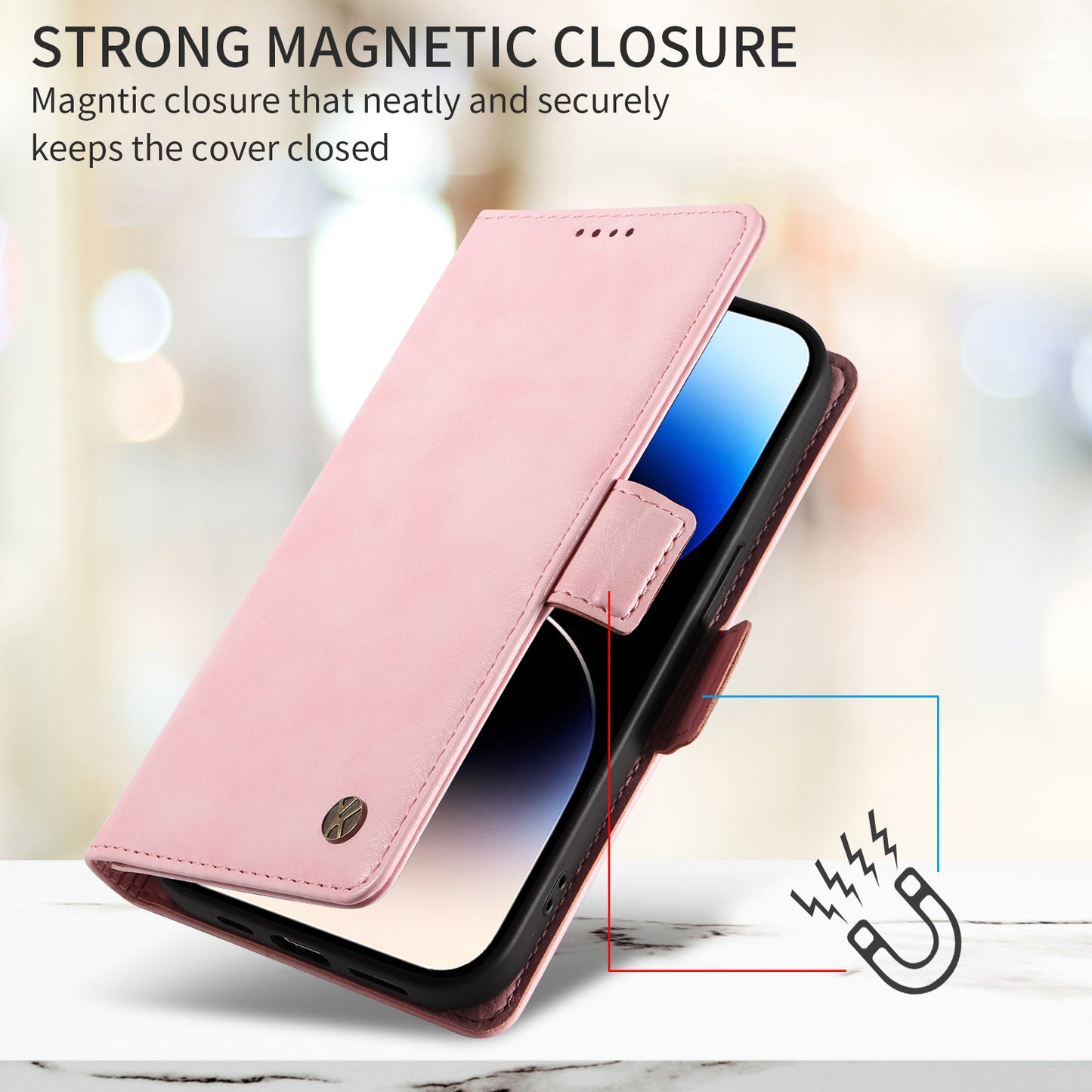 For Oppo Reno14 Pro 5G (China) / Oppo Reno14 Pro 5G (Global) Case YIKATU YK-007 Litchi Texture PU Leather Wallet Phone Cover - Pink