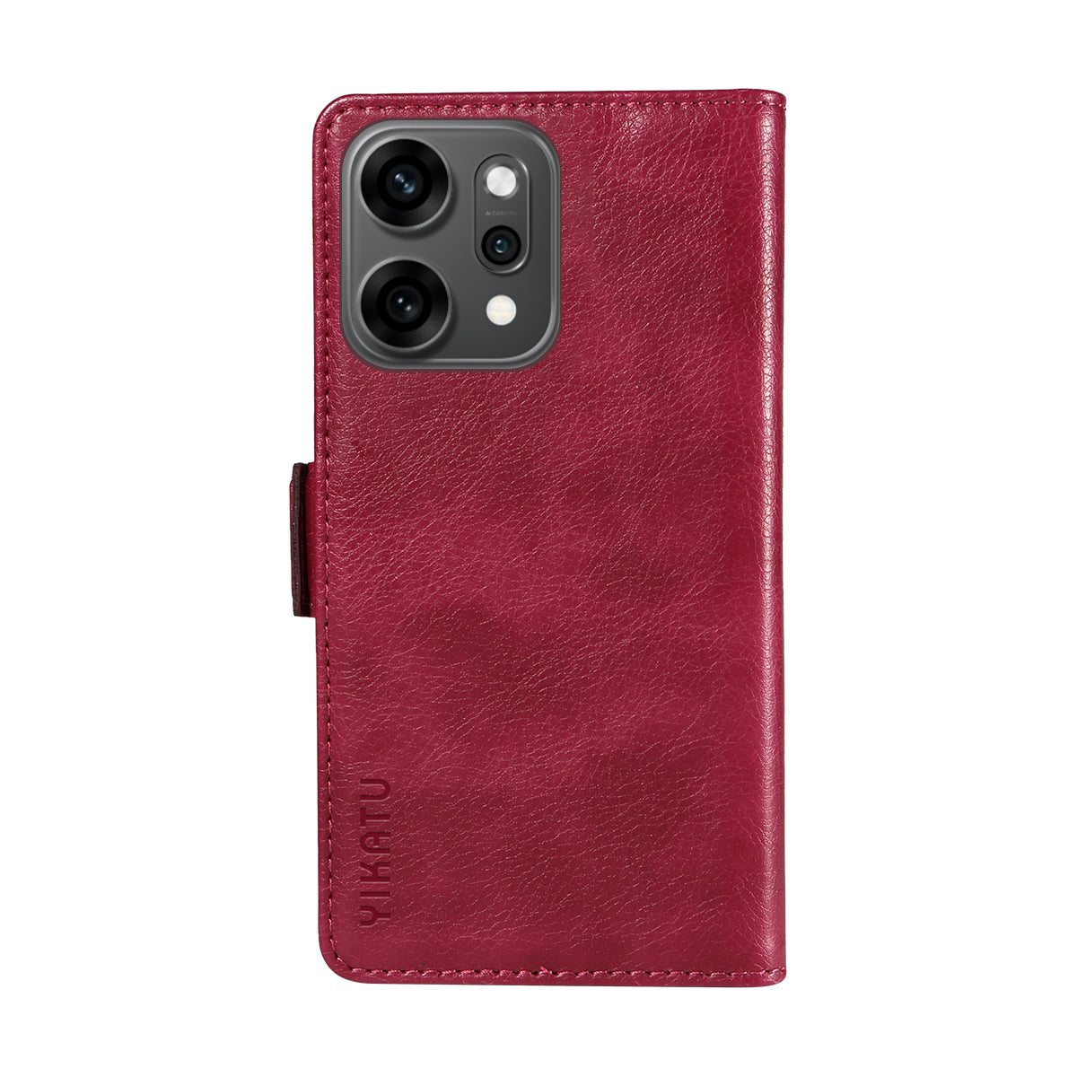 For Oppo Reno14 Pro 5G (China) / Oppo Reno14 Pro 5G (Global) Case YIKATU YK-007 Litchi Texture PU Leather Wallet Phone Cover - Wine Red