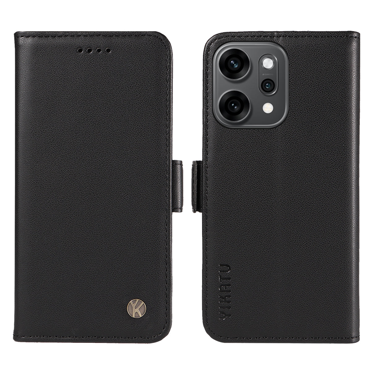 For Oppo Reno14 Pro 5G (China) / Oppo Reno14 Pro 5G (Global) Wallet Phone Case YIKATU YK-003 Leather Stand Cover -  Black