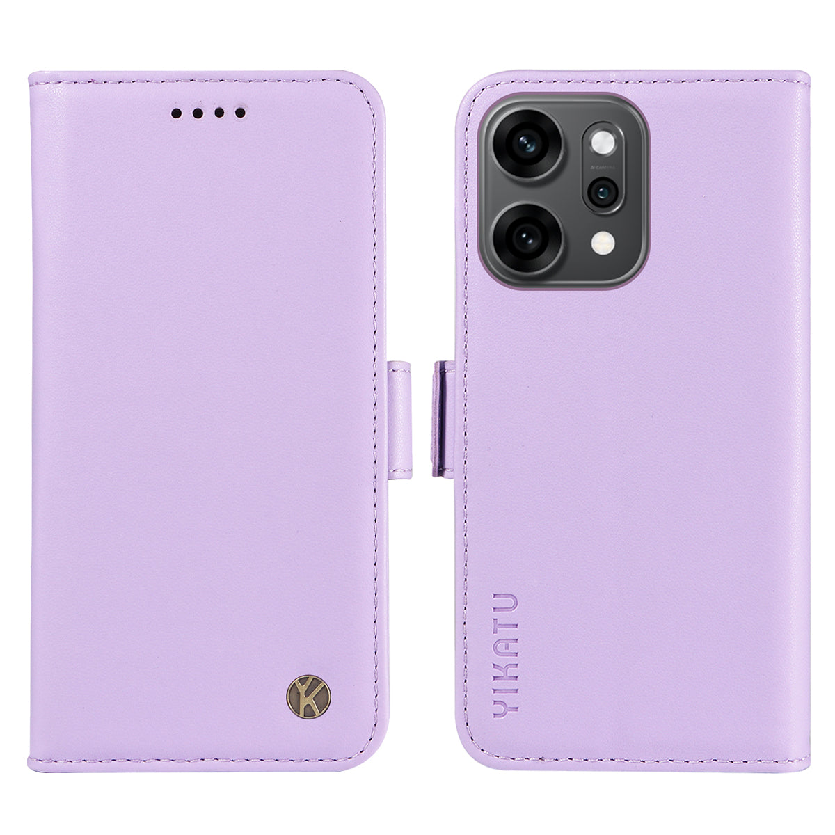 For Oppo Reno14 Pro 5G (China) / Oppo Reno14 Pro 5G (Global) Wallet Phone Case YIKATU YK-003 Leather Stand Cover -  Light Purple