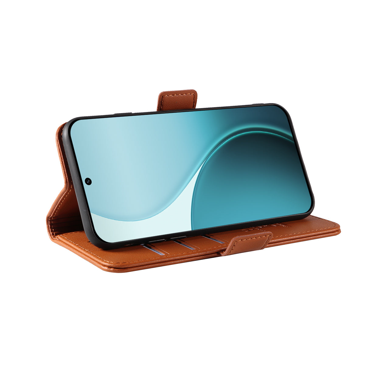 For Oppo Reno14 Pro 5G (China) / Oppo Reno14 Pro 5G (Global) Wallet Phone Case YIKATU YK-003 Leather Stand Cover - Brown