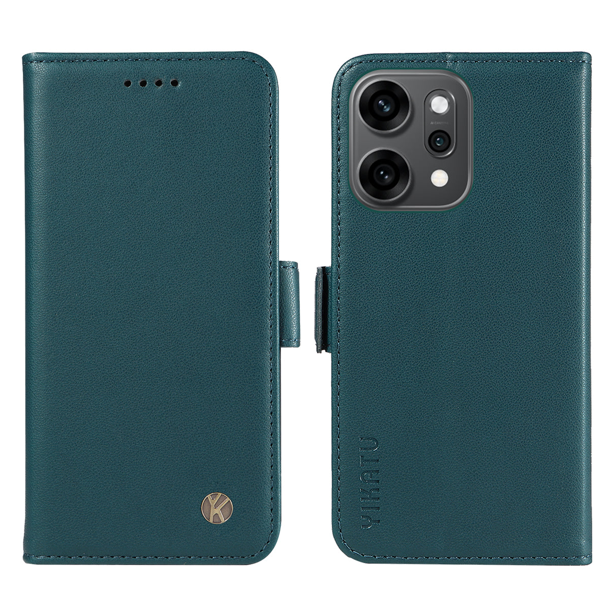 For Oppo Reno14 Pro 5G (China) / Oppo Reno14 Pro 5G (Global) Wallet Phone Case YIKATU YK-003 Leather Stand Cover - Green