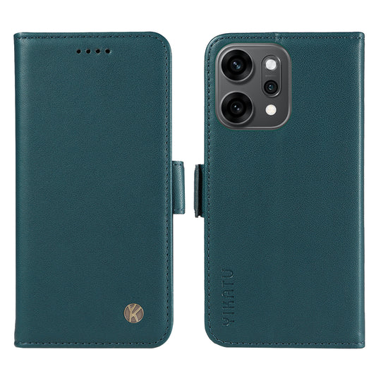 For Oppo Reno14 Pro 5G (China) / Oppo Reno14 Pro 5G (Global) Wallet Phone Case YIKATU YK-003 Leather Stand Cover - Green