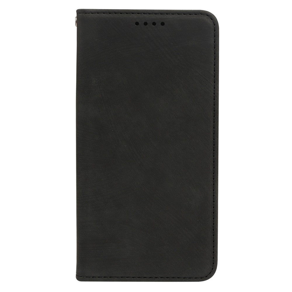 For Oppo Reno14 Pro 5G (Global) Case Strong Magnetic Leather Wallet Phone Cover with Striped Texture - Black