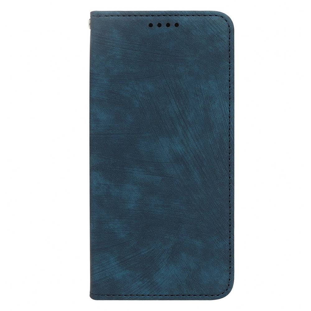 For Oppo Reno14 Pro 5G (Global) Case Strong Magnetic Leather Wallet Phone Cover with Striped Texture - Blue