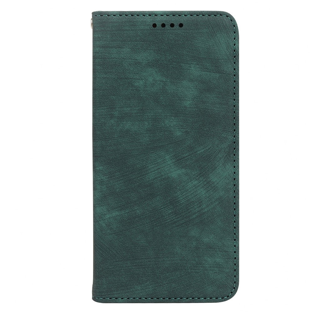 For Oppo Reno14 Pro 5G (Global) Case Strong Magnetic Leather Wallet Phone Cover with Striped Texture - Green