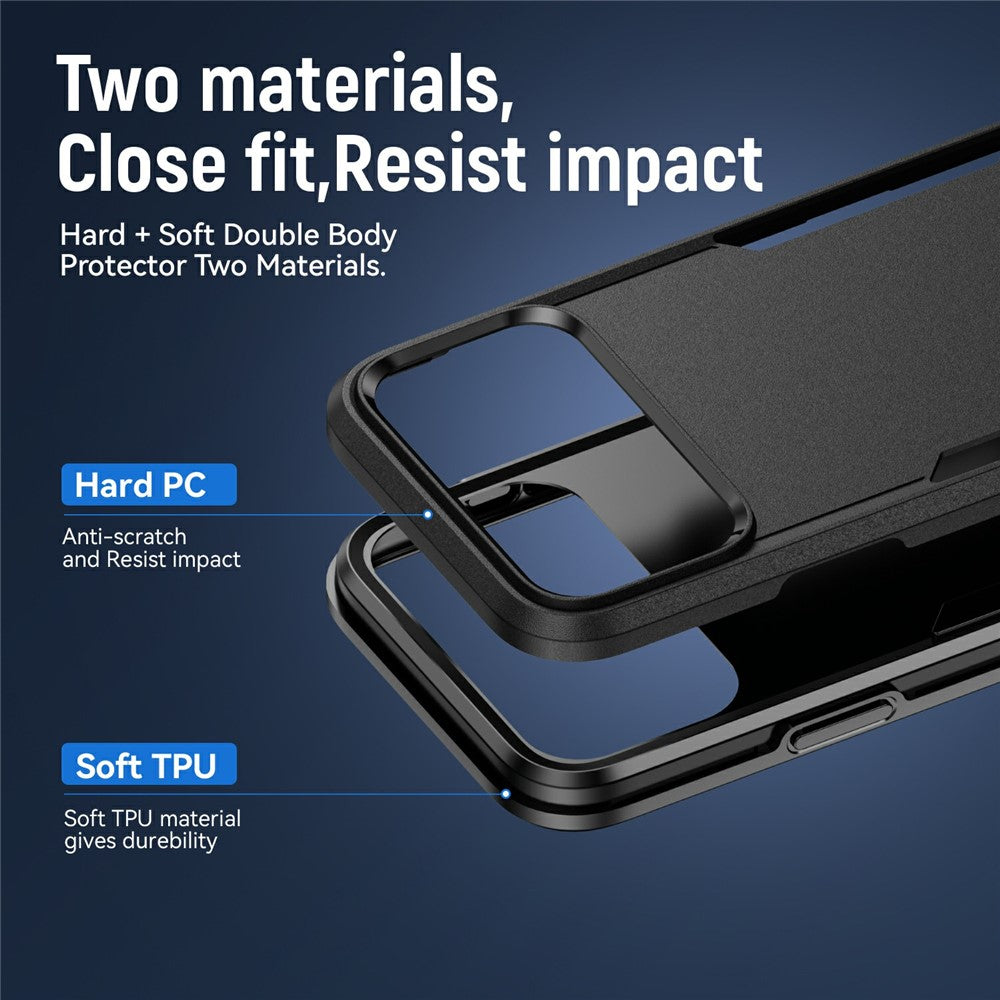 For iPhone 17 Pro Max Case PC + TPU Military Grade Drop Protective Phone Cover - Black