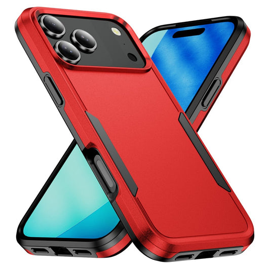 For iPhone 17 Pro Max Case PC + TPU Military Grade Drop Protective Phone Cover - Red + Black