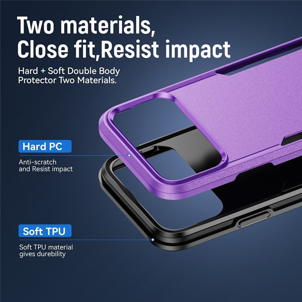 For iPhone 17 Pro Max Case PC + TPU Military Grade Drop Protective Phone Cover - Purple + Black