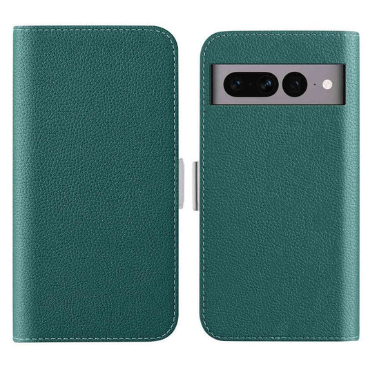 For Google Pixel 7 Pro 5G Litchi Texture Candy Color PU Leather Case Foldable Stand Wallet Phone Full Protection Cover - Dark Green