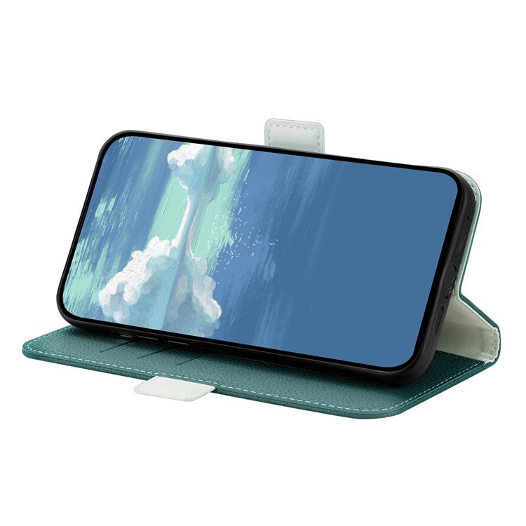 For Google Pixel 7 Pro 5G Litchi Texture Candy Color PU Leather Case Foldable Stand Wallet Phone Full Protection Cover - Dark Green