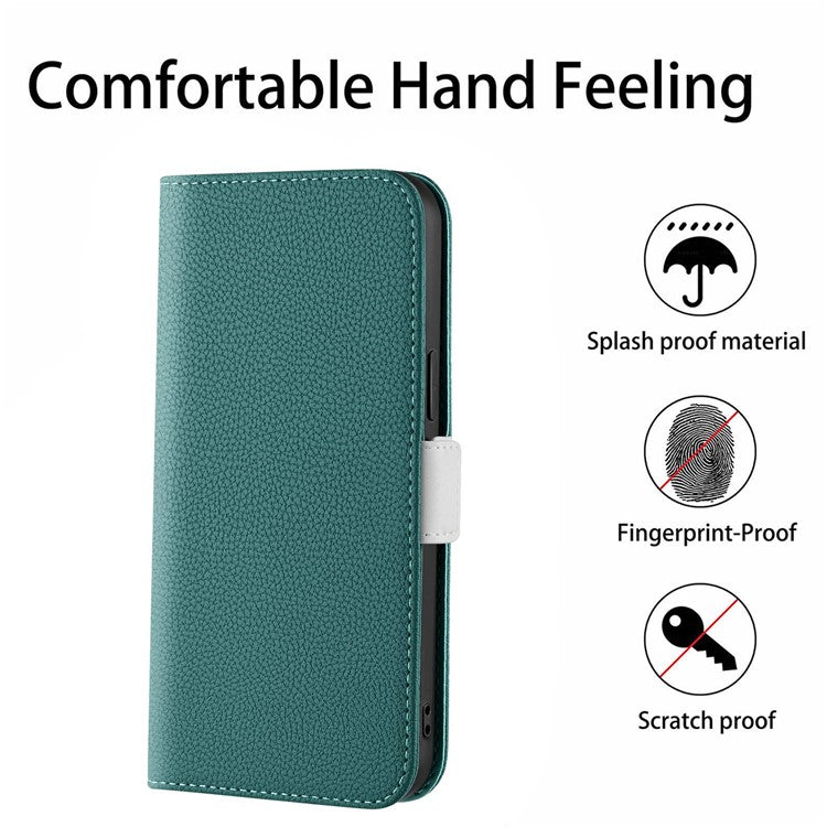 For Google Pixel 7 Pro 5G Litchi Texture Candy Color PU Leather Case Foldable Stand Wallet Phone Full Protection Cover - Dark Green