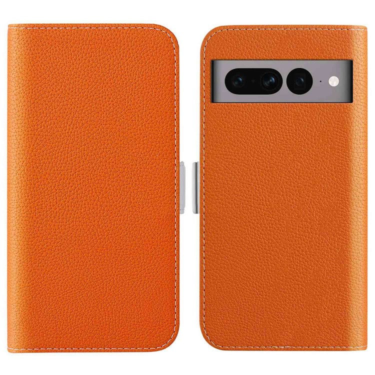 For Google Pixel 7 Pro 5G Litchi Texture Candy Color PU Leather Case Foldable Stand Wallet Phone Full Protection Cover - Orange
