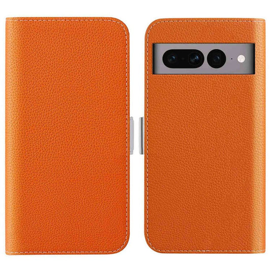For Google Pixel 7 Pro 5G Litchi Texture Candy Color PU Leather Case Foldable Stand Wallet Phone Full Protection Cover - Orange