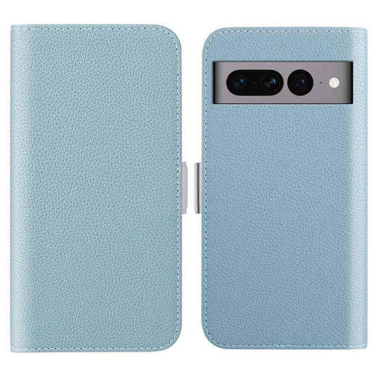 For Google Pixel 7 Pro 5G Litchi Texture Candy Color PU Leather Case Foldable Stand Wallet Phone Full Protection Cover - Baby Blue