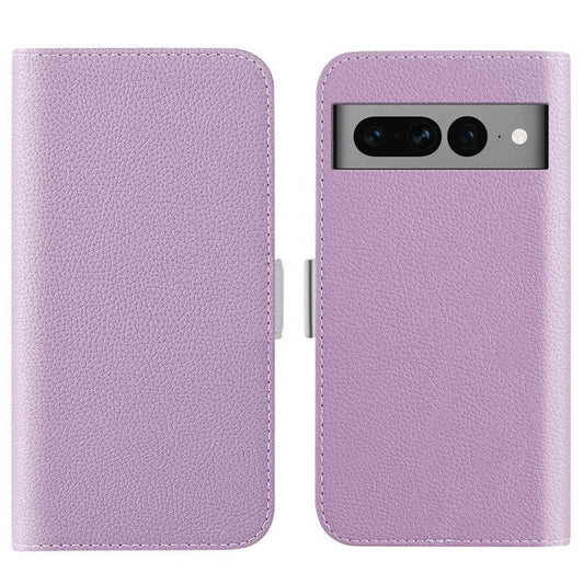 For Google Pixel 7 Pro 5G Litchi Texture Candy Color PU Leather Case Foldable Stand Wallet Phone Full Protection Cover - Light Purple