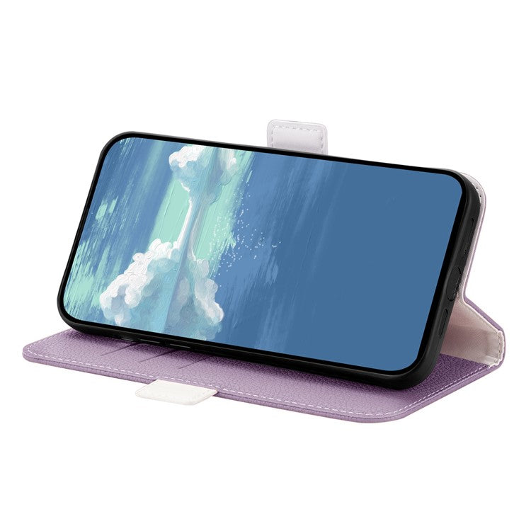 For Google Pixel 7 Pro 5G Litchi Texture Candy Color PU Leather Case Foldable Stand Wallet Phone Full Protection Cover - Light Purple
