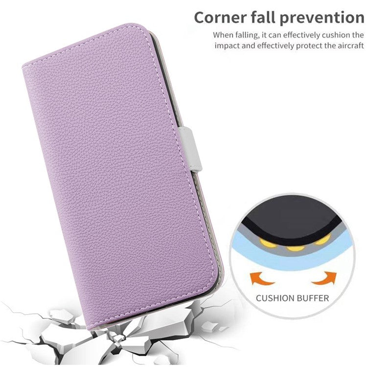 For Google Pixel 7 Pro 5G Litchi Texture Candy Color PU Leather Case Foldable Stand Wallet Phone Full Protection Cover - Light Purple