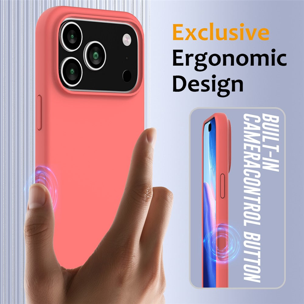 For iPhone 17 Pro Max Case Compatible with MagSafe Anti-Drop Liquid Silicone Phone Cover - Hot Pink