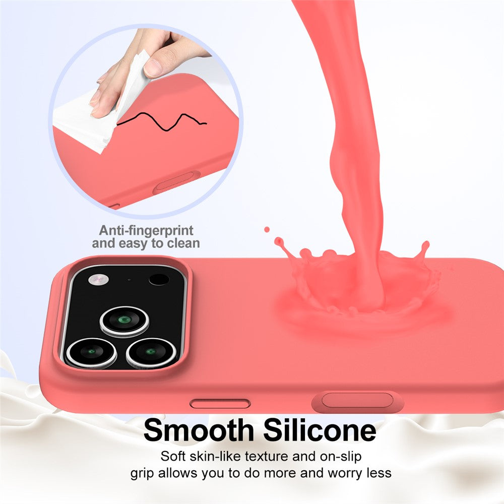 For iPhone 17 Pro Max Case Compatible with MagSafe Anti-Drop Liquid Silicone Phone Cover - Hot Pink