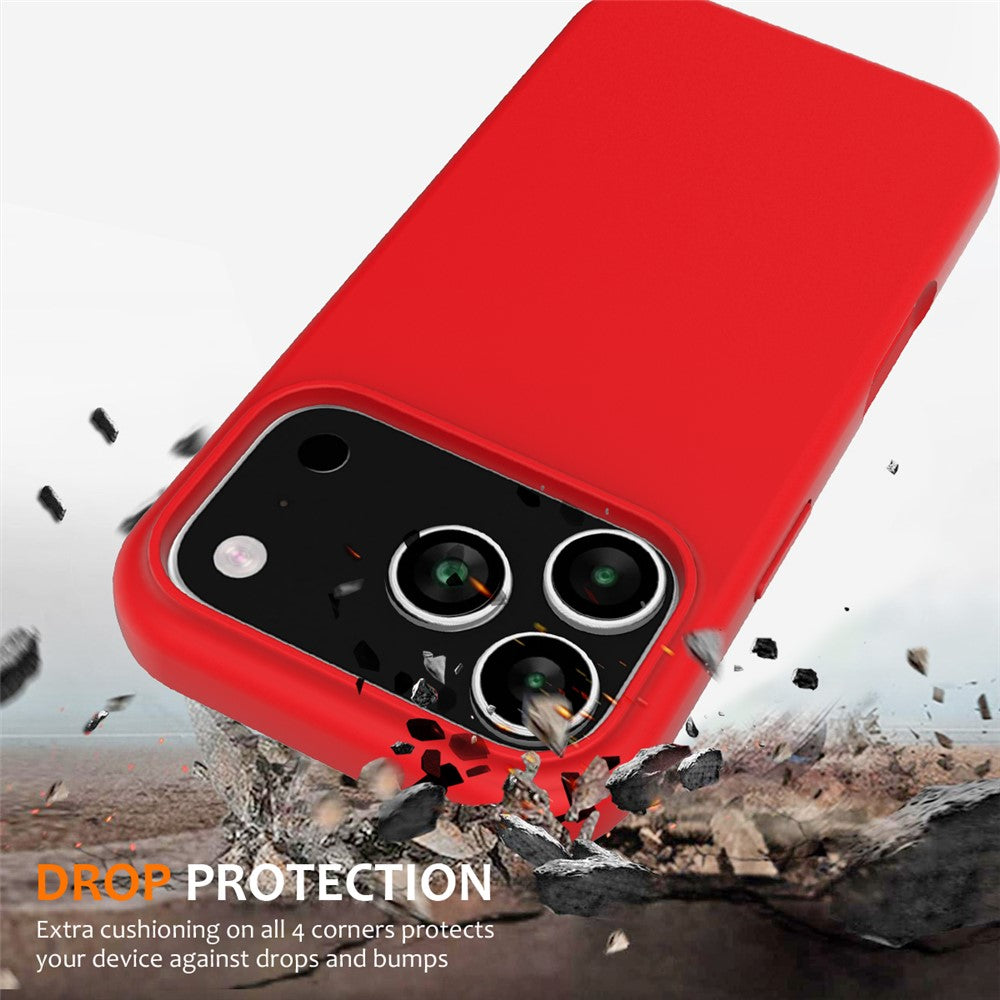For iPhone 17 Pro Max Case Compatible with MagSafe Anti-Drop Liquid Silicone Phone Cover - Red