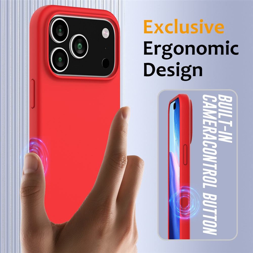 For iPhone 17 Pro Max Case Compatible with MagSafe Anti-Drop Liquid Silicone Phone Cover - Red