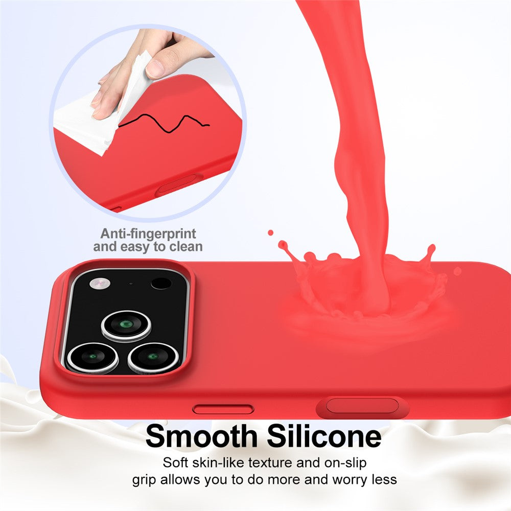For iPhone 17 Pro Max Case Compatible with MagSafe Anti-Drop Liquid Silicone Phone Cover - Red