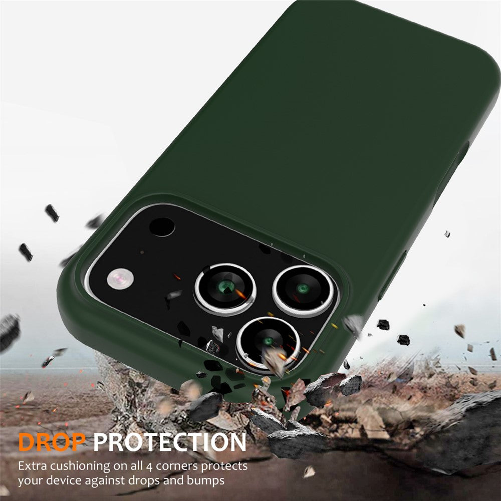 For iPhone 17 Pro Max Case Compatible with MagSafe Anti-Drop Liquid Silicone Phone Cover - Dark Green