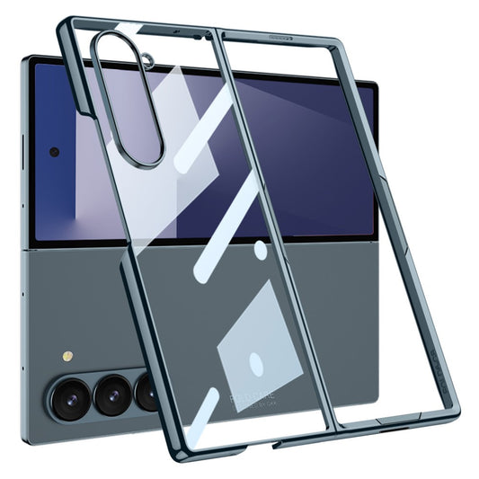 GKK For Samsung Galaxy Z Fold7 5G Case Electroplating Hard PC Tempered Glass Phone Cover with Screen Film - Green