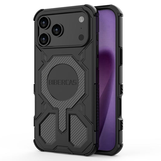 BIBERCAS J-16 Series For iPhone 17 Pro Max Case Compatible with MagSafe Anti Drop TPU + PC Phone Cover - Black