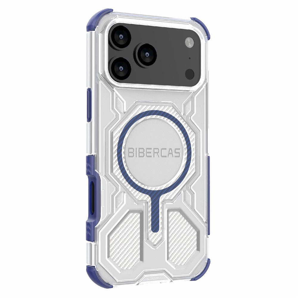 BIBERCAS J-16 Transparent Series For iPhone 17 Pro Max Case Compatible with MagSafe TPU + PC Phone Cover - Blue