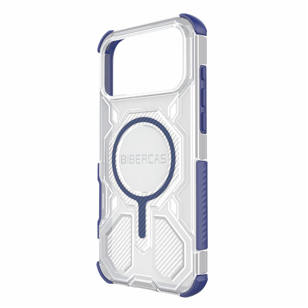 BIBERCAS J-16 Transparent Series For iPhone 17 Pro Max Case Compatible with MagSafe TPU + PC Phone Cover - Blue