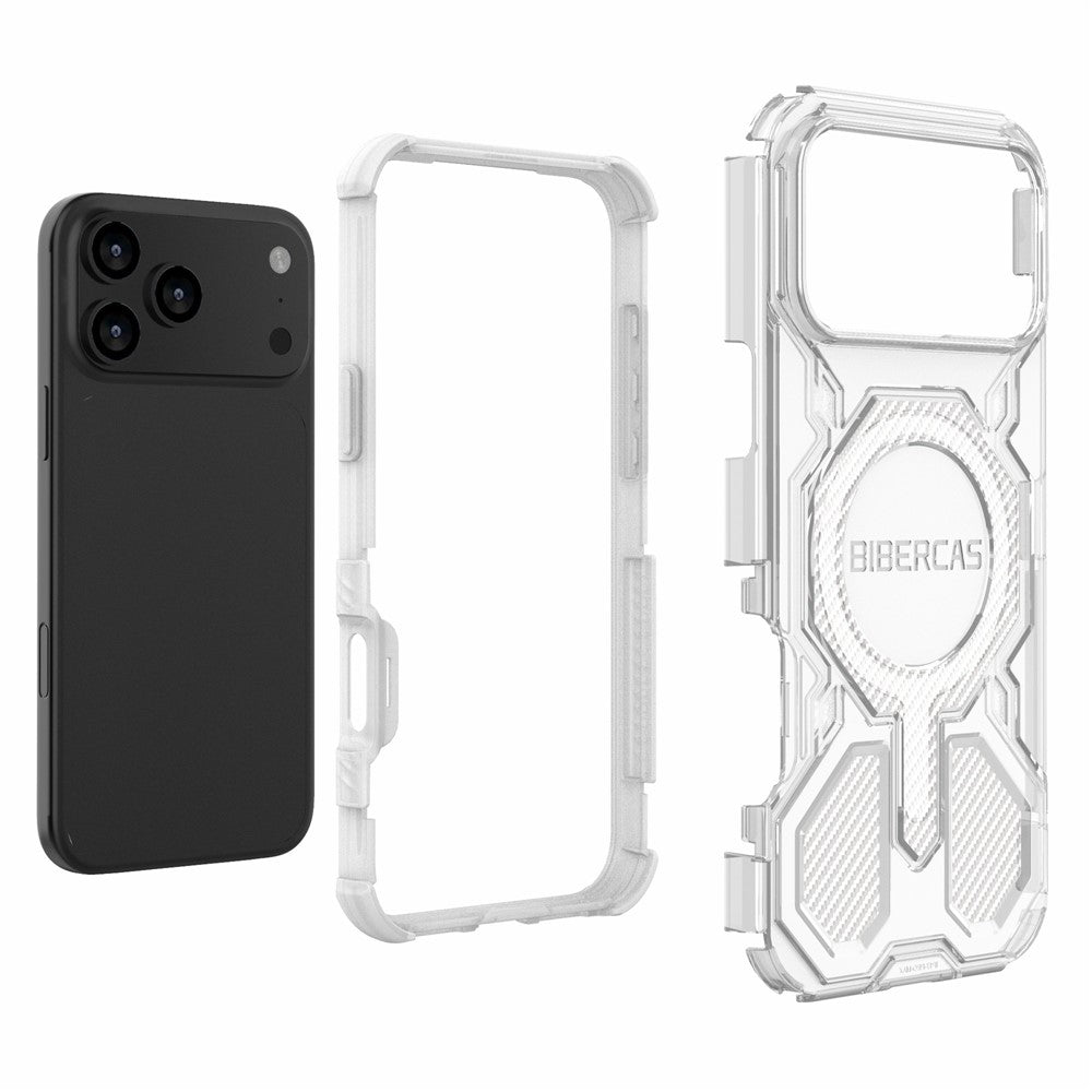 BIBERCAS J-16 Transparent Series For iPhone 17 Pro Max Case Compatible with MagSafe TPU + PC Phone Cover - Blue